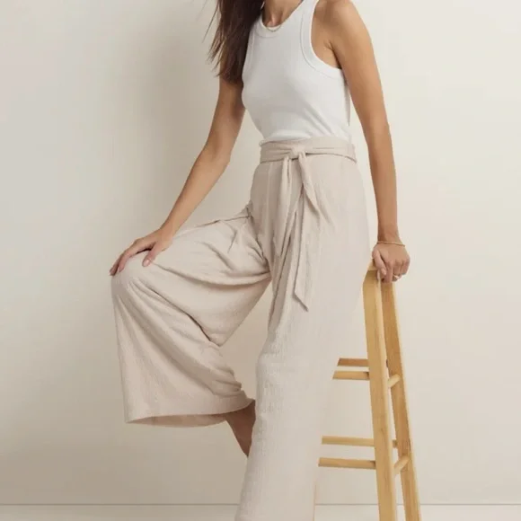 Z Supply Isla Pucker Knit Pant Whispering White - XS - Picture 2 of 7